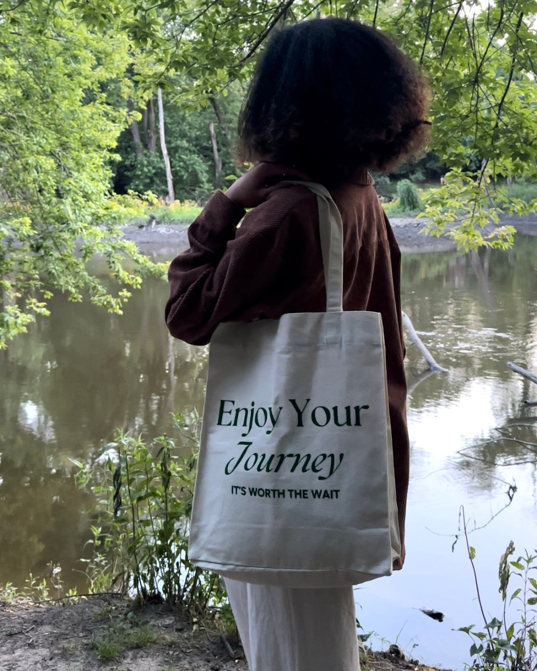 hand-made eco-friendly sustainable tote bag in nature